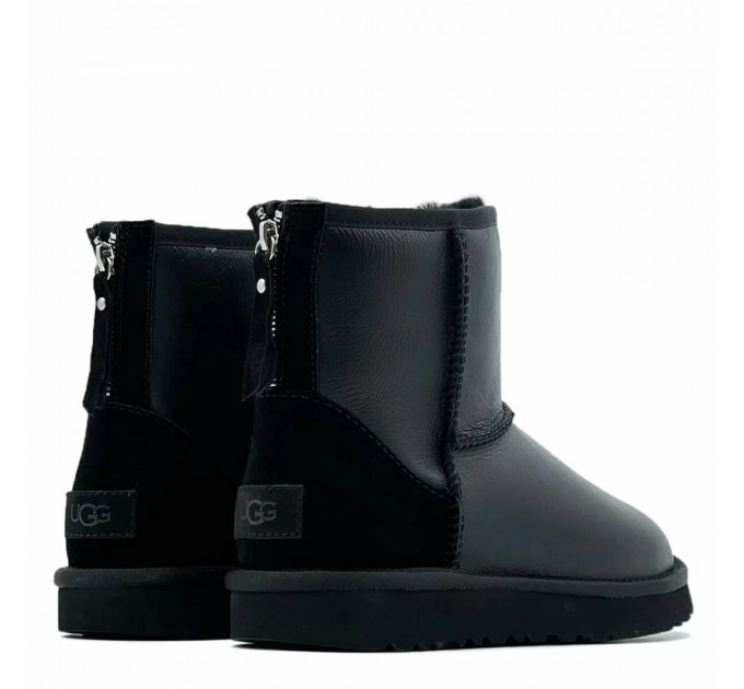 WOMEN'S CLASSIC MINI ZIP METALLIC BLACK
