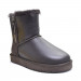 MEN'S CLASSIC MINI DOUBLE ZIP METALLIC CHOCOLATE