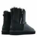 MEN'S CLASSIC MINI DOUBLE ZIP METALLIC BLACK