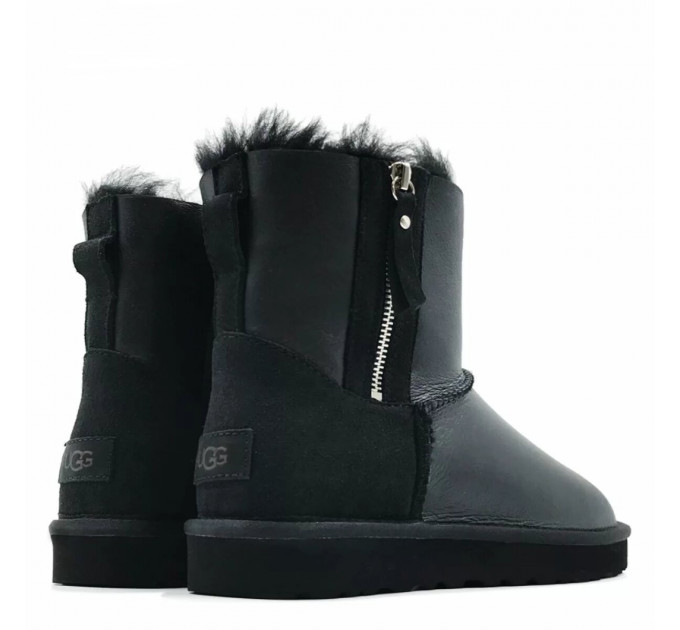 MEN'S CLASSIC MINI DOUBLE ZIP METALLIC BLACK