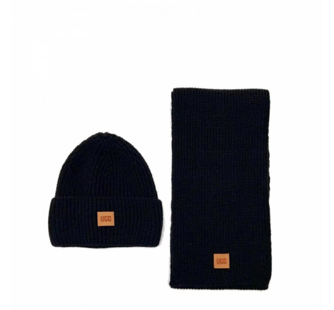 UGG CHUNKY RIB KNIT BEANIE SEN BLACK