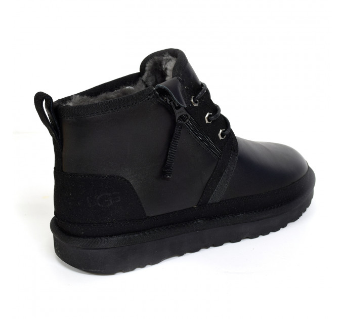 MEN`S NEUMEL ZIP LEATHER BLACK